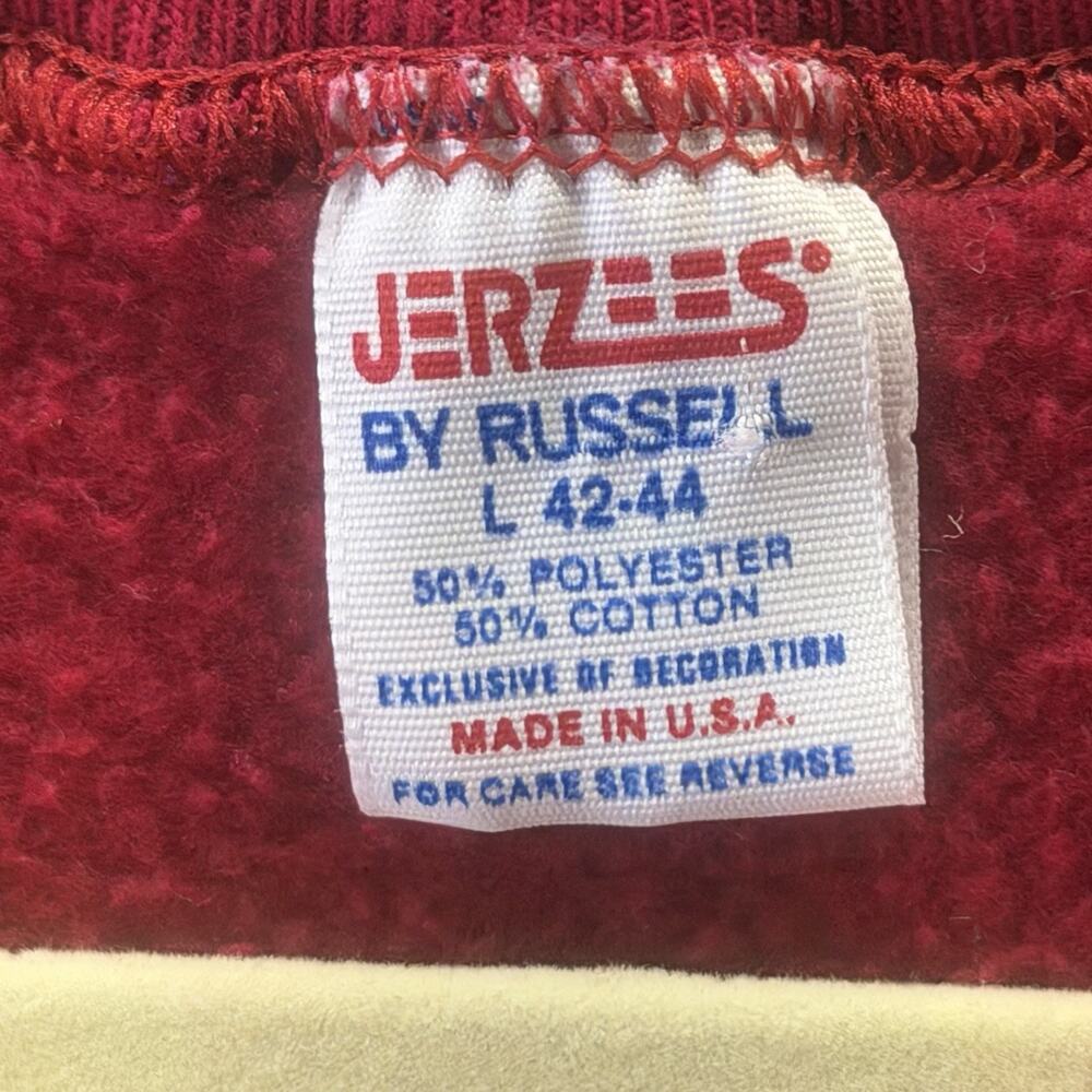Vintage 80s Nashville Sweatshirt Womens Large Jerzees USA Red Graphic Crewneck - Picture 2 of 5